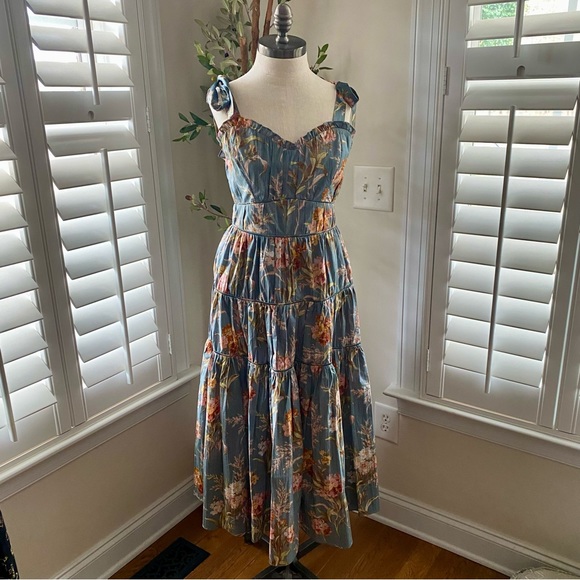Christy Lynn Mia Dress - Blue Brocade size M - Picture 9 of 16